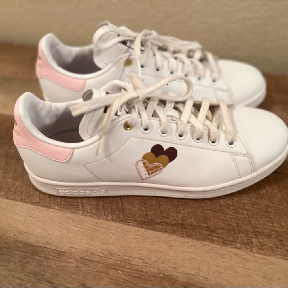 Adidas White and Pink Athletic Shoes size 10